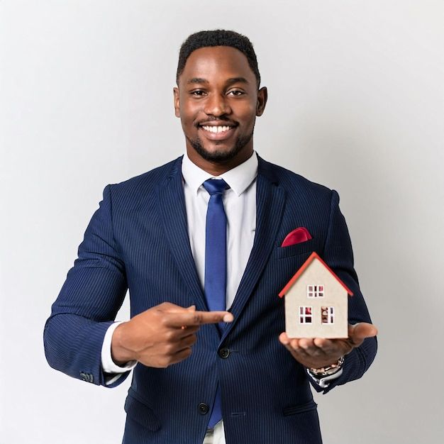 realtor offering new home and keys premium ai generated image